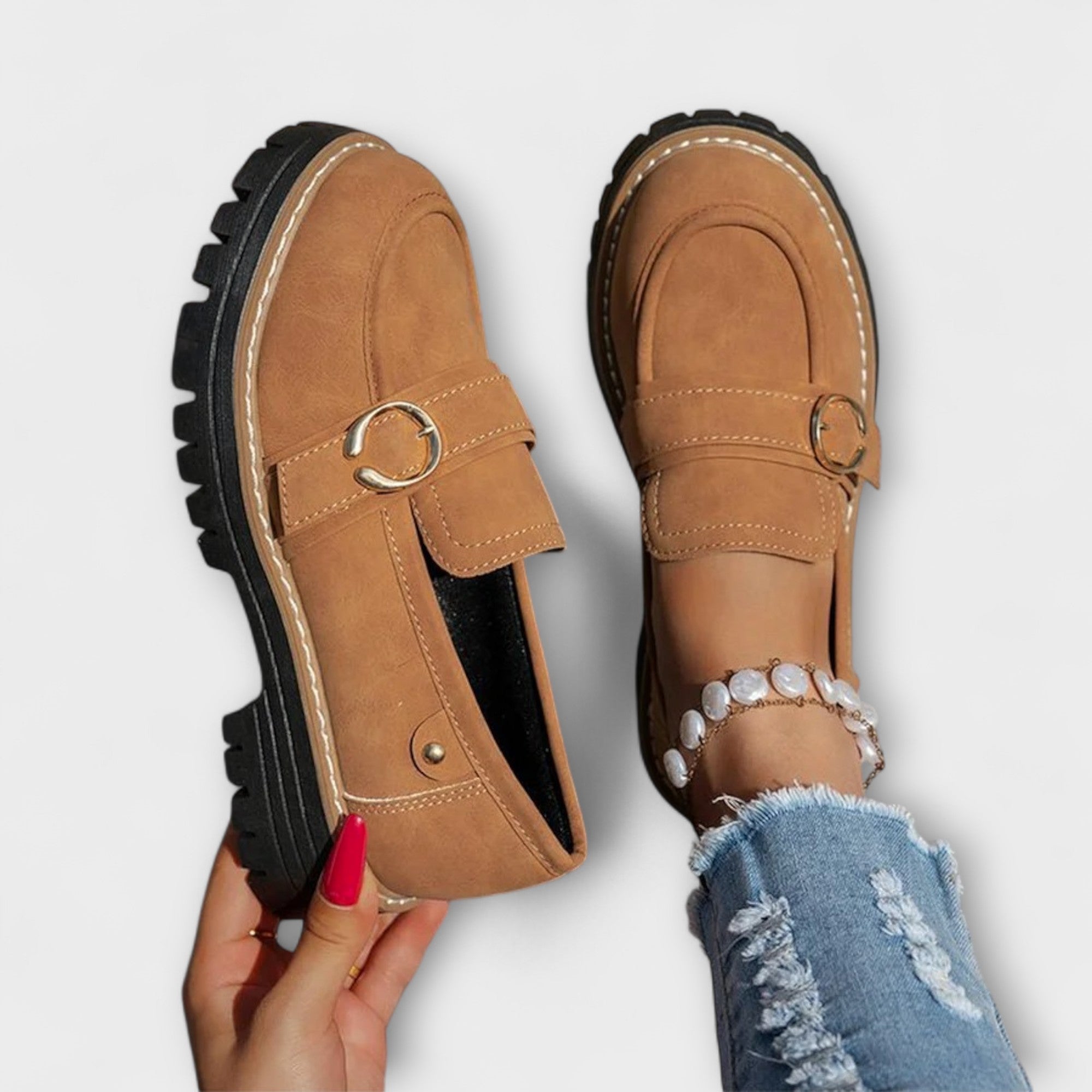Lora™ | Mocassini Casual a Punta Tonda