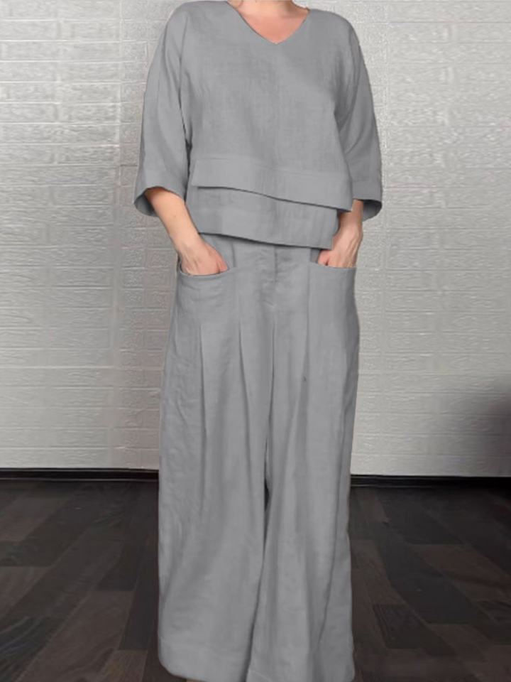 Renaya - Ensemble Décontracté en Coton-Lin