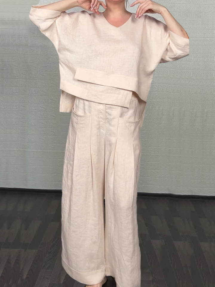 Renaya - Ensemble Décontracté en Coton-Lin