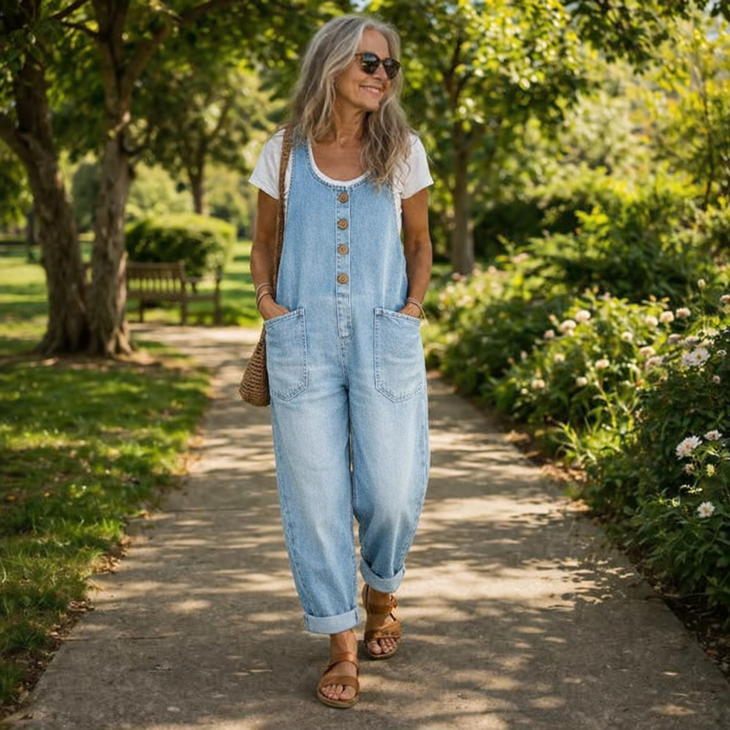 Lenna - Combinaison Denim Décontractée