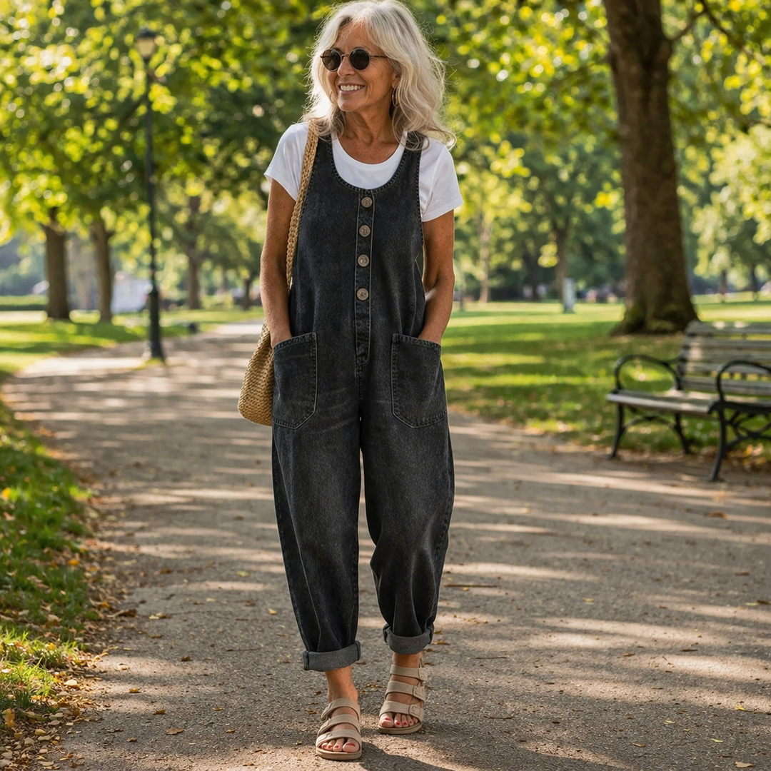 Lenna - Combinaison Denim Décontractée