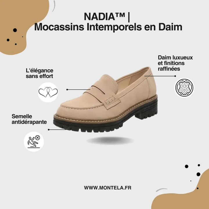 NADIA™ | Mocassins Intemporels en Daim
