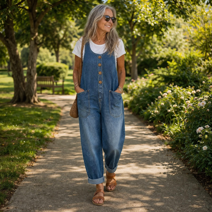 Lenna - Combinaison Denim Décontractée