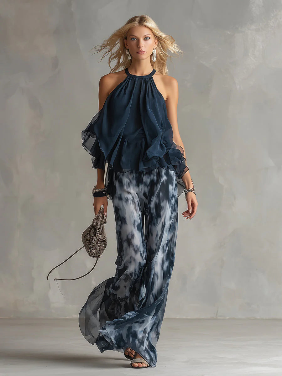 Élise | Ensemble élégant et léger avec top fluide et pantalon ample
