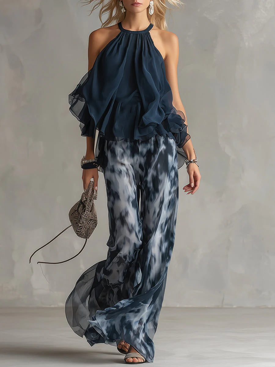 Élise | Ensemble élégant et léger avec top fluide et pantalon ample